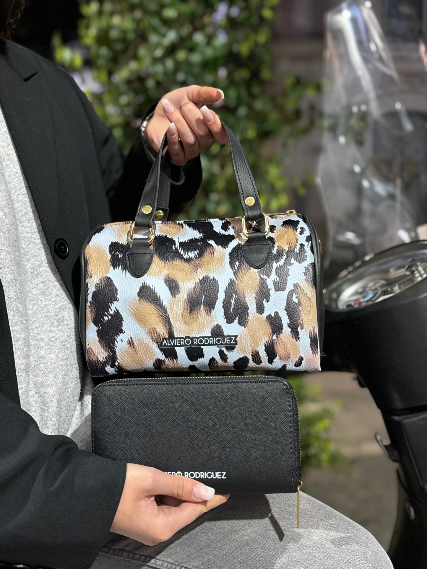 Promo bauletto ivy con portafoglio zip Leopard brush