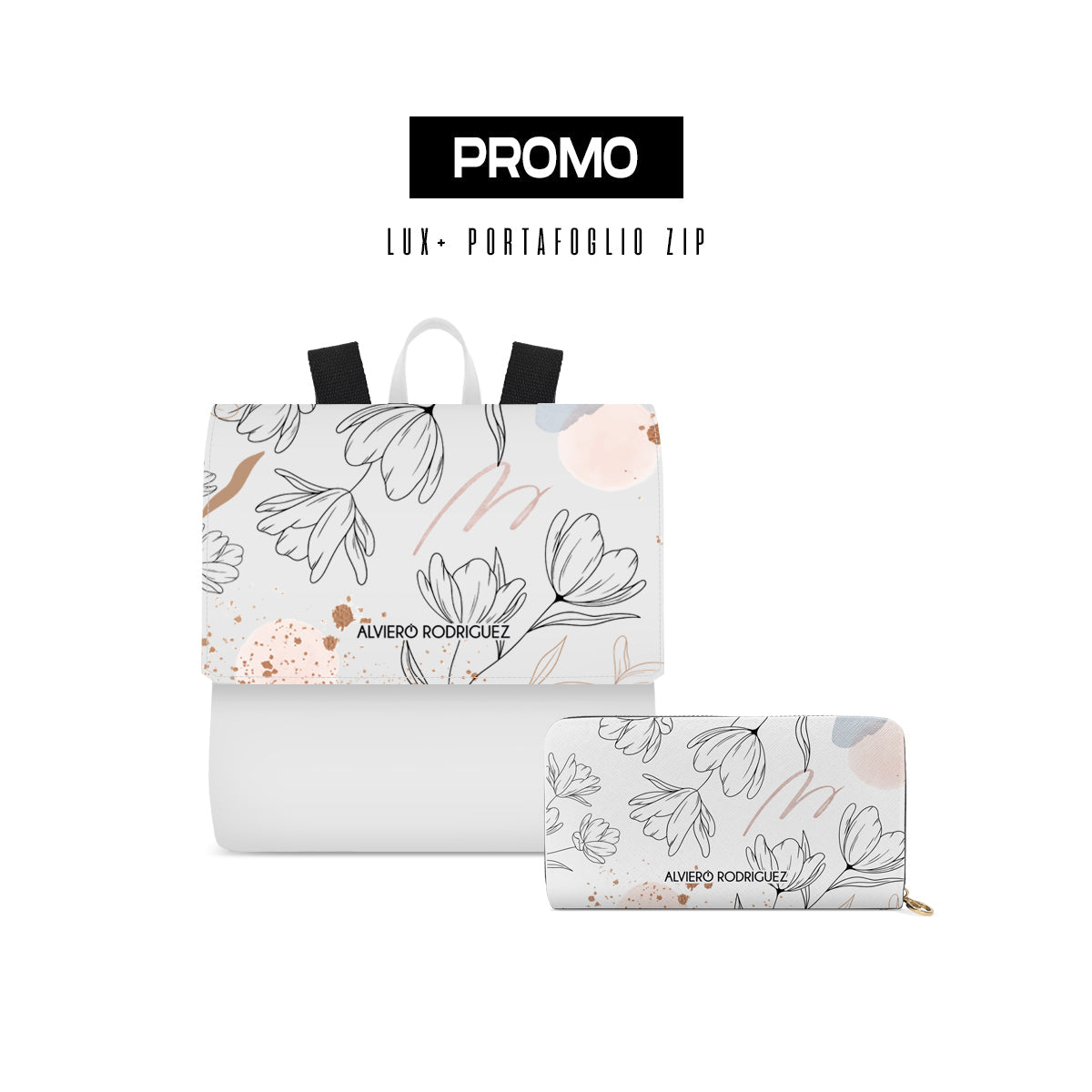 Promo Zainetto Lux + Portafoglio Zip Bianco Art of Flowers