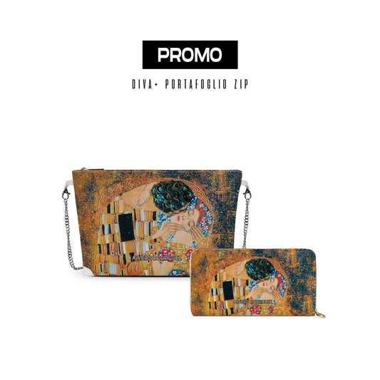 Promo diva + Portafoglio Zip bianca Il Bacio di Klimt