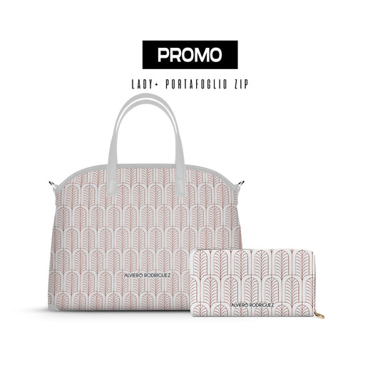 Promo Lady + Portafoglio Zip Bianco Arabic