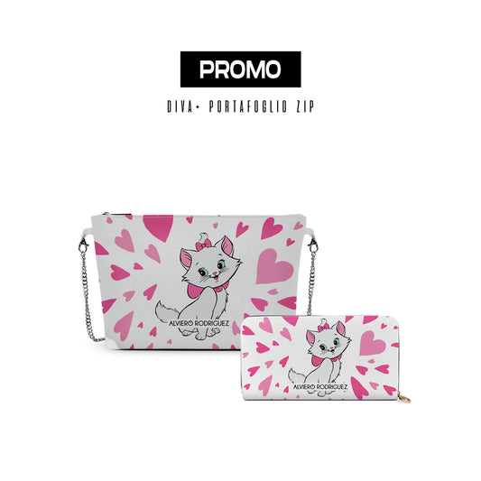 Promo diva + Portafoglio Zip bianca Minou