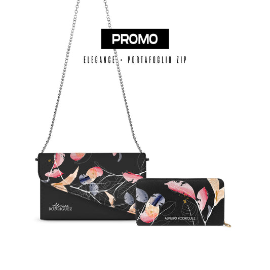 Promo Elegance + Portafoglio Zip Brush Leafs