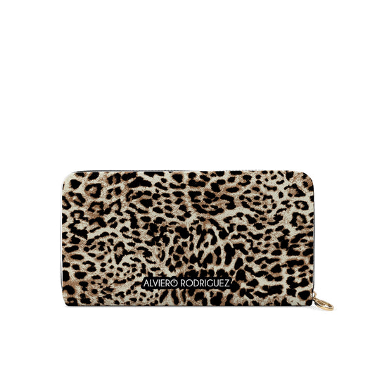 Portafogli Zip Bianco Leopard