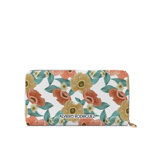 Portafogli Zip Bianco Drawn Floral