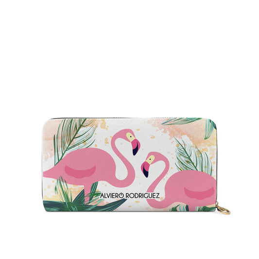 Portafogli Zip Bianco Flamingo