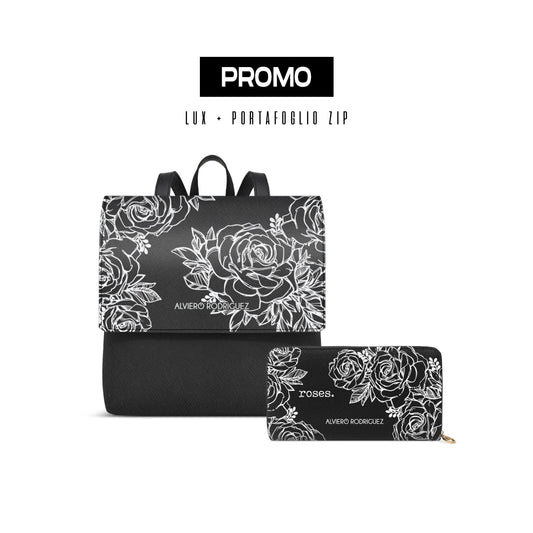 Promo Zainetto Lux + Portafoglio Zip Roses White