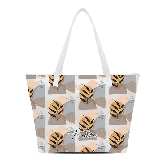 SHOPPER MAXI BIANCA ABSTRACT PLANT
