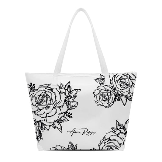 SHOPPER MAXI BIANCA ROSES BLACK