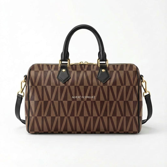 BAULETTO MAXI AR NEW PATTERN MARRONE CHIARO E MARRONE SCURO