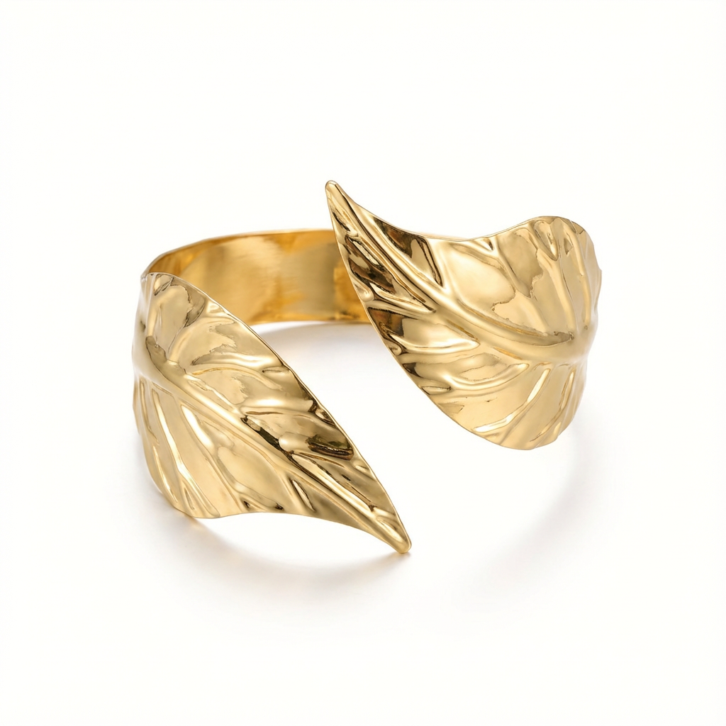 Bracciale foglia oro